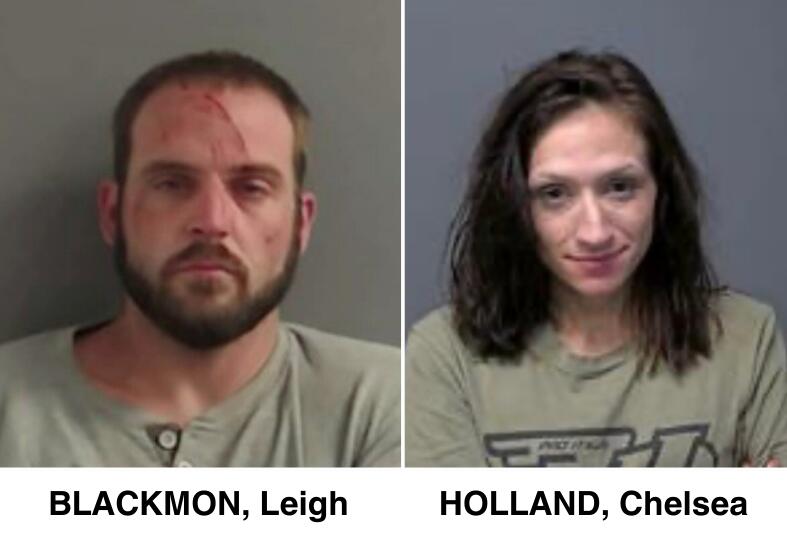 Mugshot photo of Mr. Blackmon (on left) and Ms. Holland (on right) 
