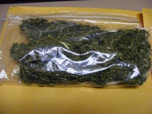 Marijuana in a clear bag.