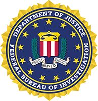 Department of Justice - Federal Bureau of Investigation logo.